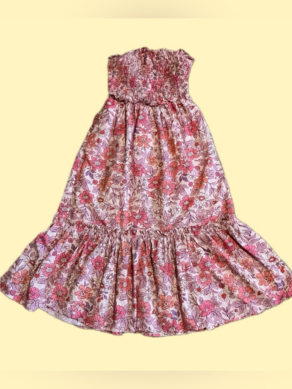 Pink & Purple Midi/Maxi Floral Sleeveless Dress, Boho, Prairie, Cottage Core 🌸